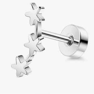 Silver Star Helix Earring